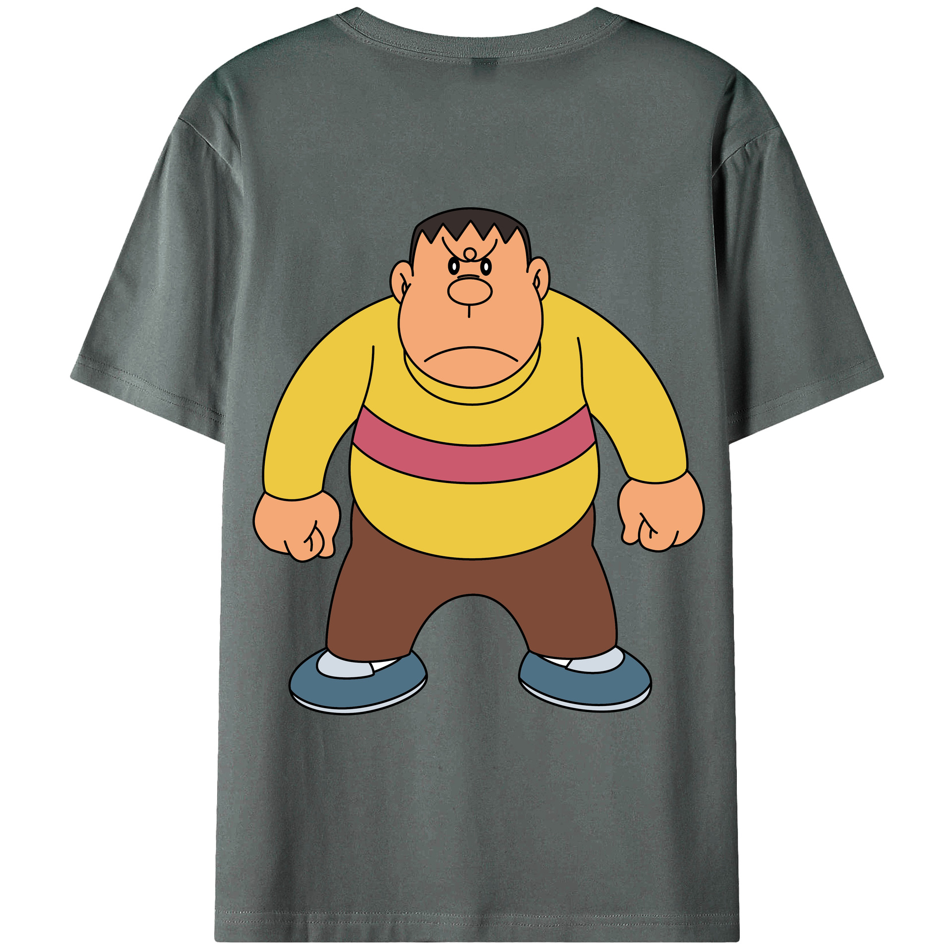 （画像用） ドラえもん 剛田武 Doraemon Gouta Takeshi 綿100％ メンズ半袖Tシャツ（バックプリント） 通気性